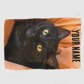 Serviette De Golf Joli chat noir (Horizontal)