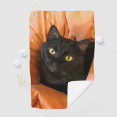 Serviette De Golf Joli Chat Noir (En situation)