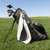 Serviette De Golf Joli Chat Noir Élégant Golfeur Branché (Vert)