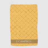 Serviette De Golf Joli Daffodil Gold Quatrefoil Personnalisé (Devant)