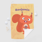 Serviette De Golf Joli dessin animé d'écureuil roux (En situation)