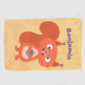 Serviette De Golf Joli dessin animé d'écureuil roux (Horizontal)