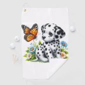 Serviette De Golf Joli(e) ami(e) dalmate/papillon (En situation)