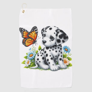 Serviette De Golf Joli(e) ami(e) dalmate/papillon