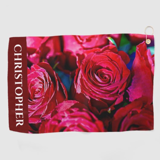 Serviette De Golf Joli Ensemble De Roses Rouges (Horizontal)