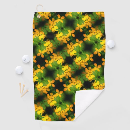 Serviette De Golf Joli Fleur sauvage Jaune Motif Abstrait (En situation)