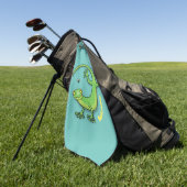 Serviette De Golf Joli gecko vert salutations avec dessin animé (Vert)