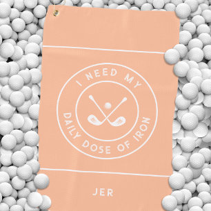 Serviette De Golf Joli golfeur humour Peach fer de golf équipement d