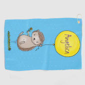 Serviette De Golf Joli hérisson et motif de dessin animé de ballon (Horizontal)