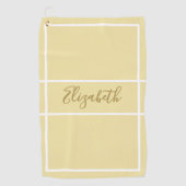 Serviette De Golf Joli jaune simple avec nom personnalisé dames (Devant)