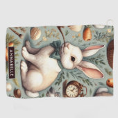 Serviette De Golf Joli lapin Vintage (Horizontal)