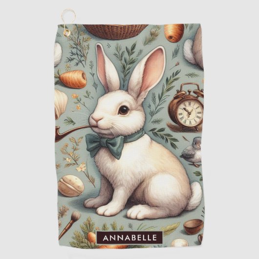 Serviette De Golf Joli lapin Vintage (Devant)