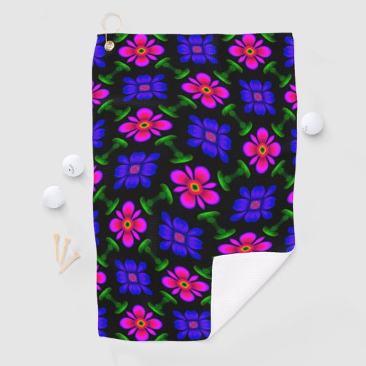 Serviette De Golf Joli Motif de fleurs roses (En situation)