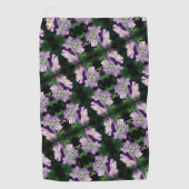 Serviette De Golf Joli Motif de paire de fleurs de géranium violet (Devant)