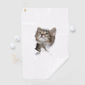 Serviette De Golf Joli mur de trou de chaton chat (En situation)