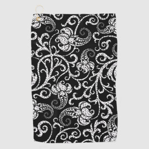 Serviette De Golf Joli noir dalmate fleurs arrière - plan design lum