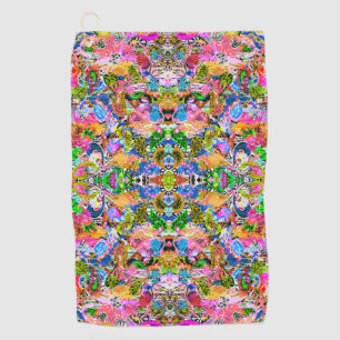 Serviette De Golf Joli papier de fleurs mélangé cachemire abstrait c