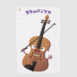 Serviette De Golf Joli personnage de dessin animé musical au violon