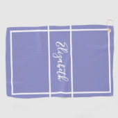 Serviette De Golf Joli simple cuir bleu nom personnalisé femmes (Horizontal)