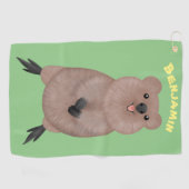 Serviette De Golf Joli sourire mignon dessin animé quokka (Horizontal)