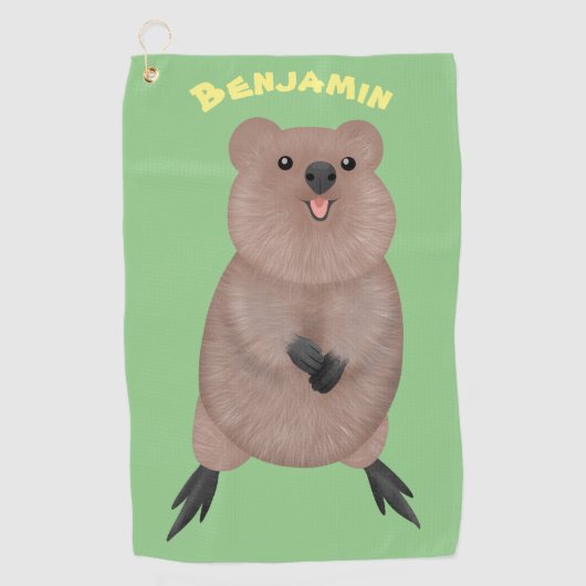 Serviette De Golf Joli sourire mignon dessin animé quokka (Devant)