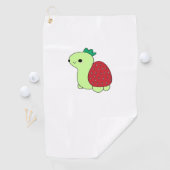 Serviette De Golf Joli tortue de fraise qui rougit vert T-Sh classiq (En situation)