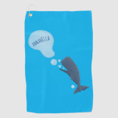 Serviette De Golf Jolie baleine à sperme soufflant bulles dessin (Devant)