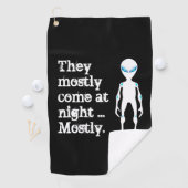 Serviette De Golf Jolie citation alien blanche noire (En situation)