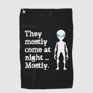 Serviette De Golf Jolie citation alien blanche noire