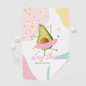 Serviette De Golf Jolie fille Kawaii Avocado Ballerina Les Jeter (En situation)