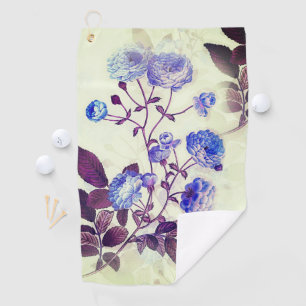 Serviette De Golf Jolie fleur violette Imprimer sur vert
