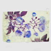 Serviette De Golf Jolie fleur violette Imprimer sur vert (Horizontal)