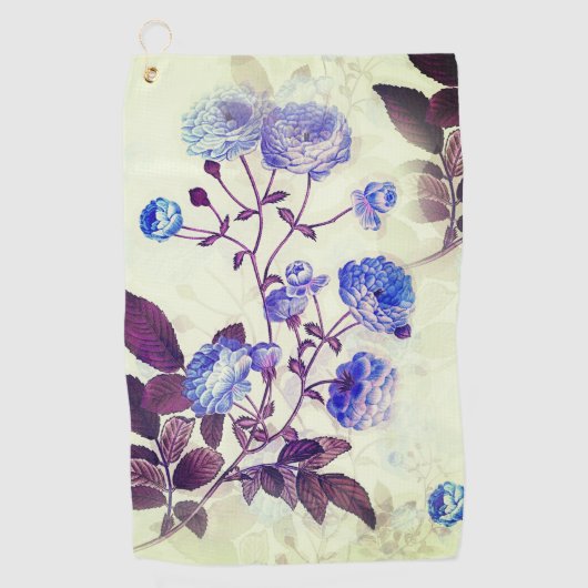 Serviette De Golf Jolie fleur violette Imprimer sur vert (Devant)
