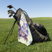 Serviette De Golf Jolie fleur violette Imprimer sur vert (Vert)