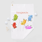 Serviette De Golf Jolie jellybeans bondissant dessin animé (En situation)