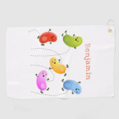 Serviette De Golf Jolie jellybeans bondissant dessin animé (Horizontal)