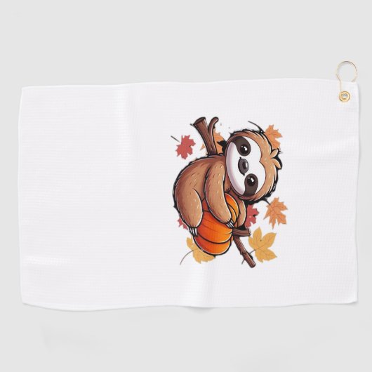 Serviette De Golf Jolie machine à dessin avec Citrouille - Saison d' (Horizontal)