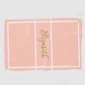 Serviette De Golf Jolie pêche simple avec nom personnalisé dames (Horizontal)