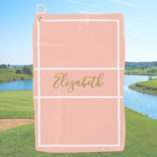 Serviette De Golf Jolie pêche simple avec nom personnalisé dames