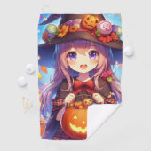 Serviette De Golf Jolie Sorcière d'Halloween Anime (En situation)