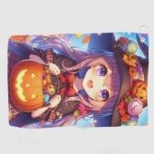 Serviette De Golf Jolie Sorcière d'Halloween Anime (Horizontal)