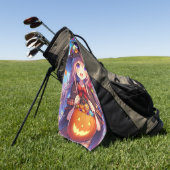 Serviette De Golf Jolie Sorcière d'Halloween Anime (Vert)
