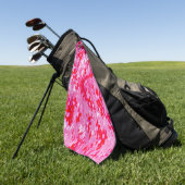 Serviette De Golf Jolies fleurs rouges (Vert)