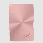 Serviette De Golf Jolies initiales de monogramme rose sur les femmes (Devant)