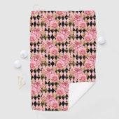 Serviette De Golf Jolies roses roses sur Arlequin (En situation)