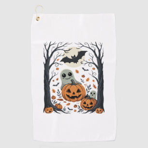 Serviette De Golf Jolis fantômes d'Halloween et forêt de citrouilles