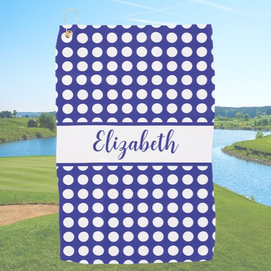 Serviette De Golf Jolis points noirs personnalisés pour dames