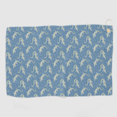 Serviette De Golf Jouer Alligator Vert Paisley sur Bleu (Horizontal)