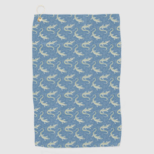 Serviette De Golf Jouer Alligator Vert Paisley sur Bleu