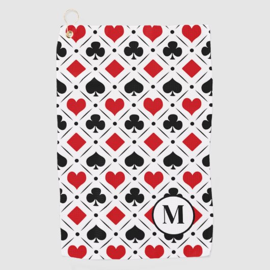 Serviette De Golf Jouer des symboles de cartes (Devant)